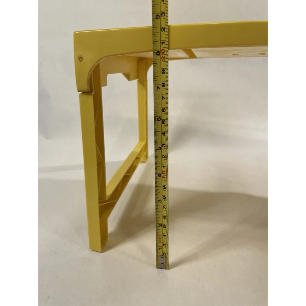 1970s Frem Corp USA Yellow Sectioned Plastic Folding Breakfast in Bed Tray MCM